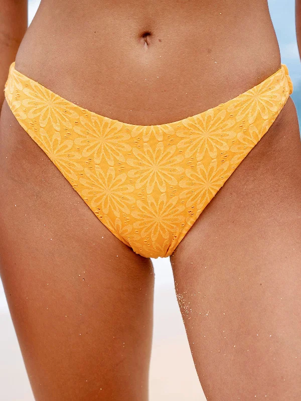 Yellow Jacquard Bikini Bottom