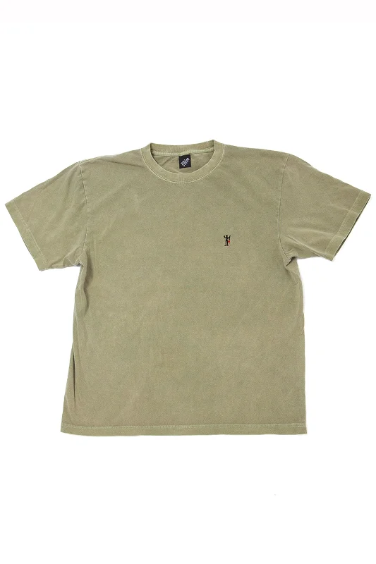 CORONA / "Little Satan" EMBROIDERY TEE - LIGHT KHAKI 