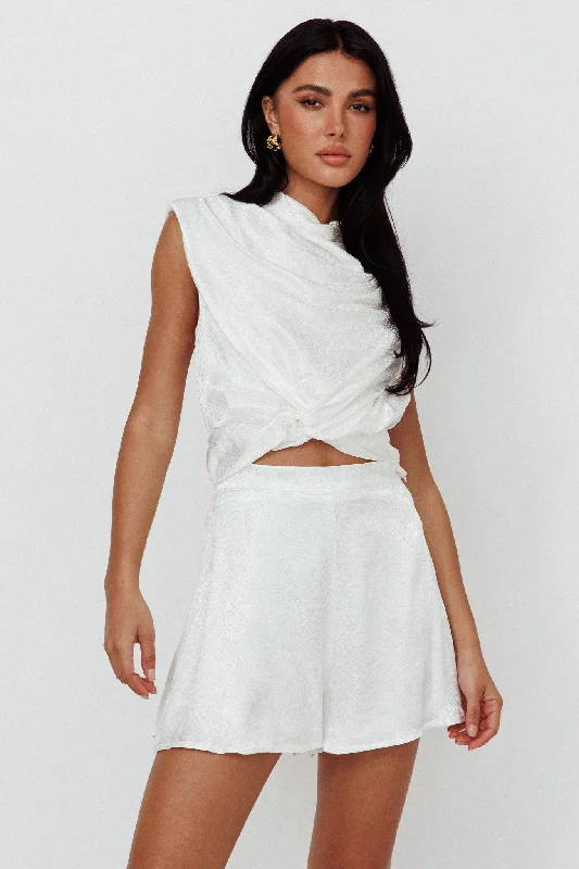 Cruising Twist Waist Top White