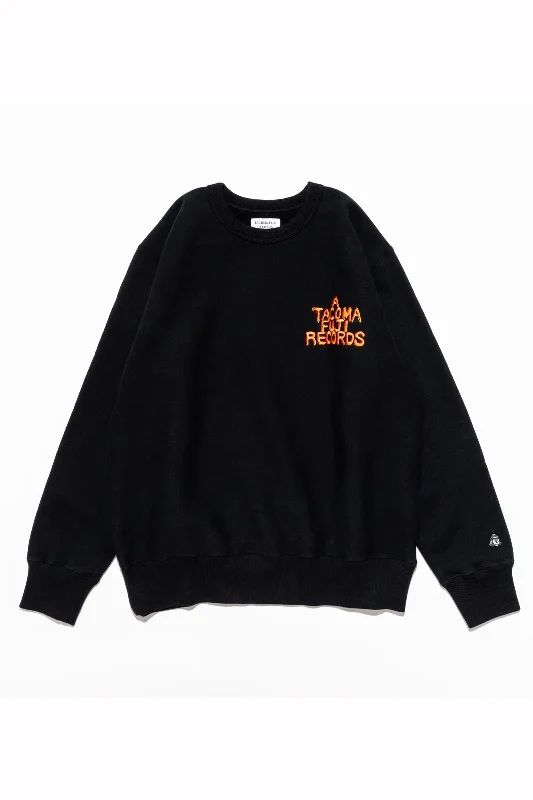 TACOMA FUJI RECORDS / HOT DOG COLLEGE LOGO SWEATSHIRT designed by Shuntaro Watanabe-Heather Gray