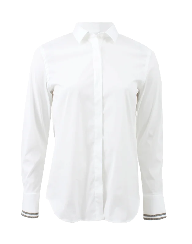 Cotton Poplin Monili Cuff Blouse