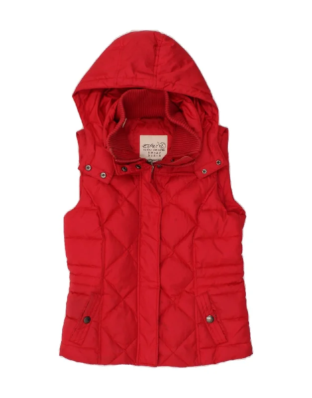 ESPRIT Womens Hooded Padded Gilet UK 8 Small  Red Polyester