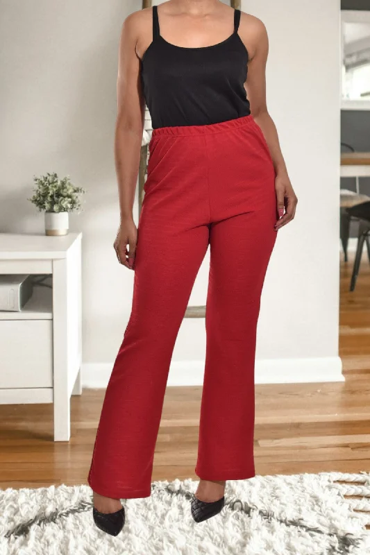 Ladies Red Stretch Pants