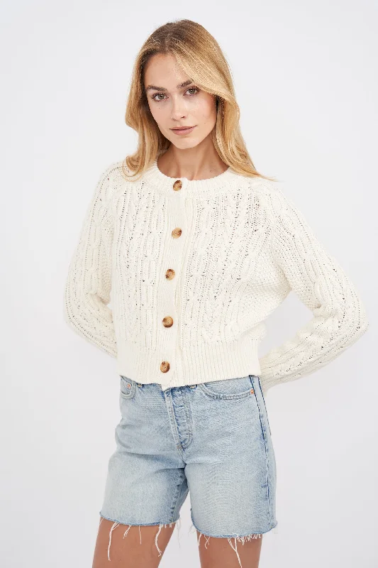 Cable Knit Cardigan - Ivory