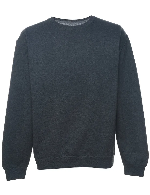 Dark Grey Plain Sweatshirt - M