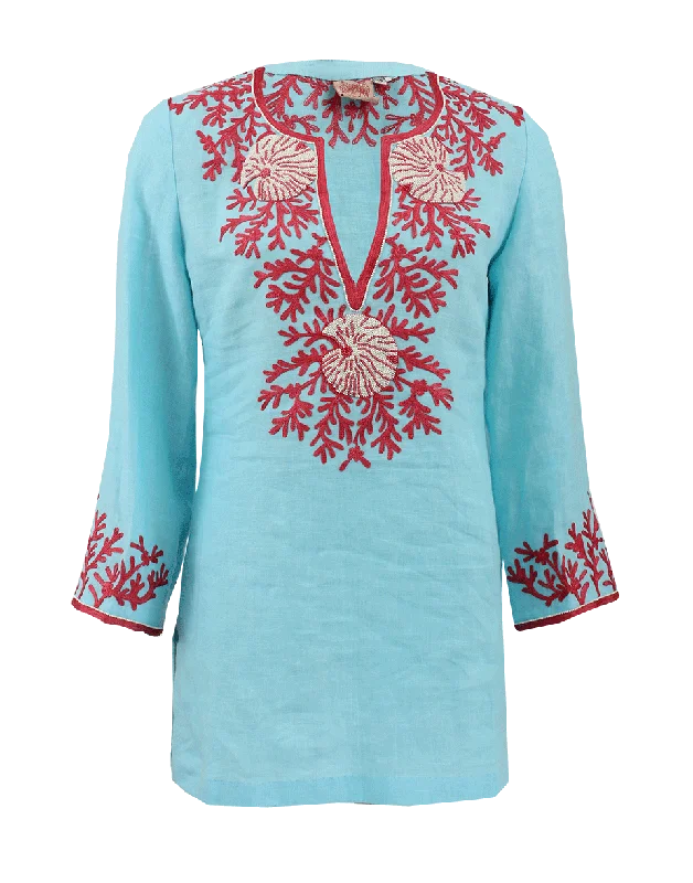 Embroidered Belgium Linen Tunic