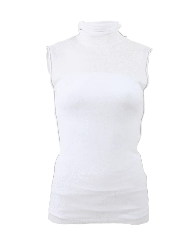 Gauze Turtleneck Tank