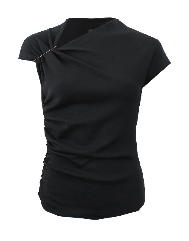 Ruched Top With Pin