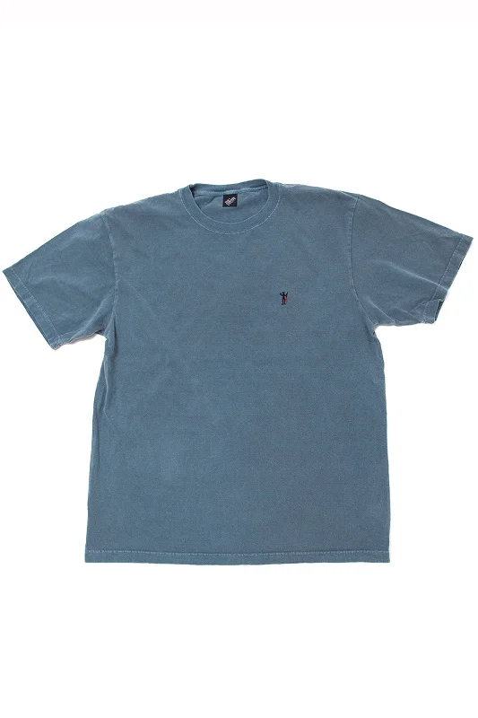 CORONA / "Little Satan" EMBROIDERY TEE - STEEL BLUE 