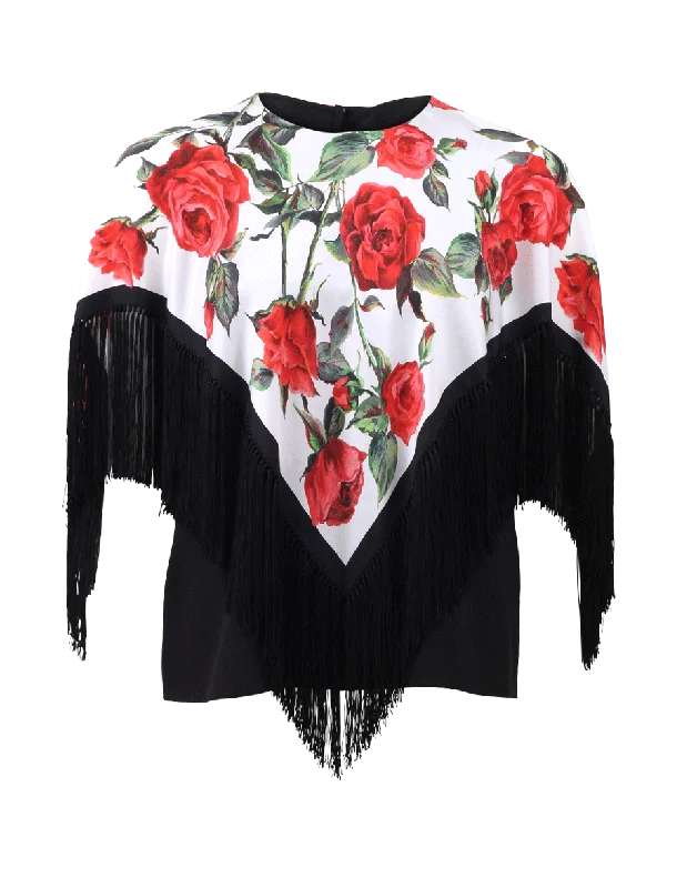 Floral Rose Poncho