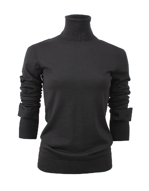 Turtleneck With Bow Sleeve Detail