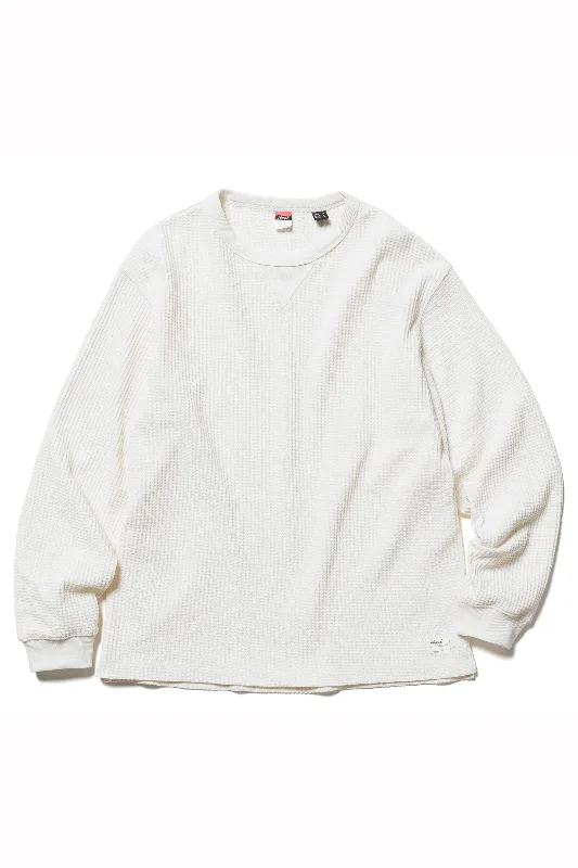 NANGA/ECO HYBRID WAFFLE L/S TEE - WHITE