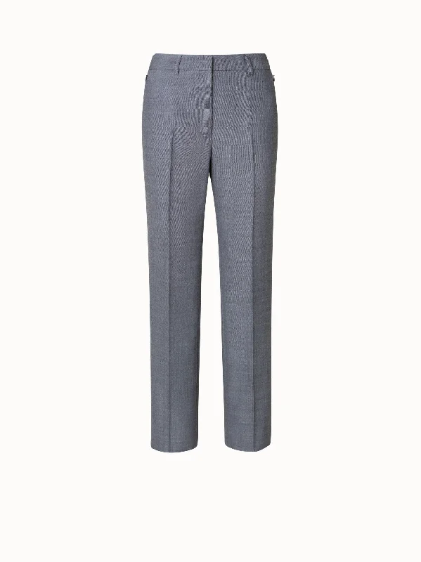 Wool Double-Face Straight Leg Pants