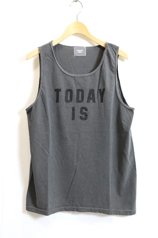 TODAY edition / "TODAY IS" Tank Top - BLACK