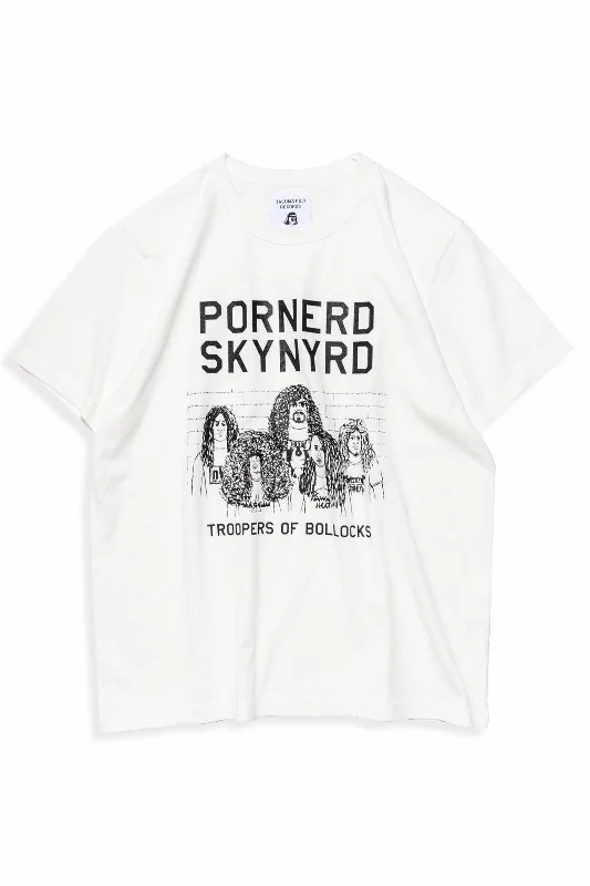 TACOMA FUJI RECORDS /PORNERD SKYNYRD Tee designed by Hiroshi Iguchi - White 