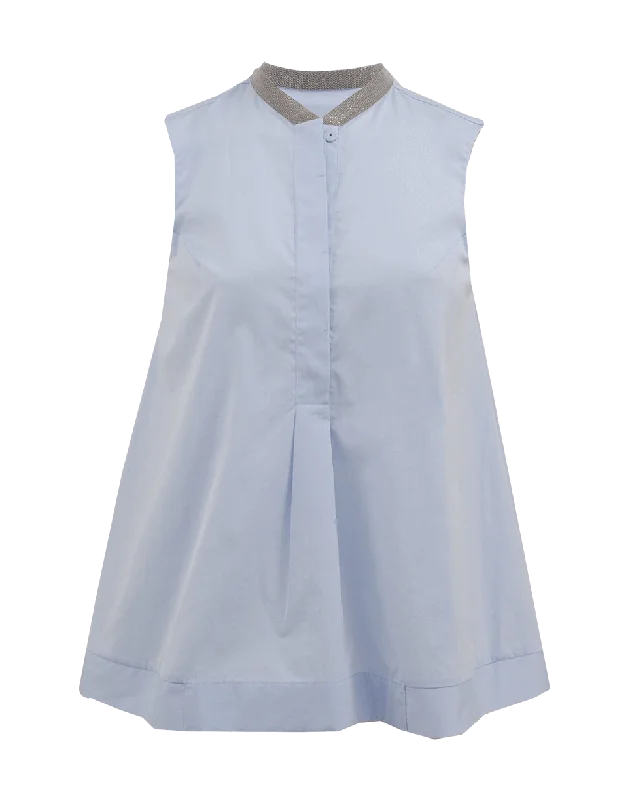 Swing Blouse With Monili Trim