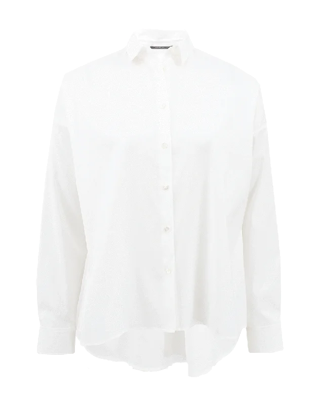 Three-Quarter Sleeve Boxy Button Down