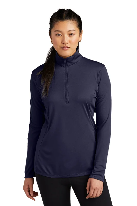 Sport-Tek Womens Competitor Moisture Wicking 1/4 Zip Sweatshirt - True Navy Blue