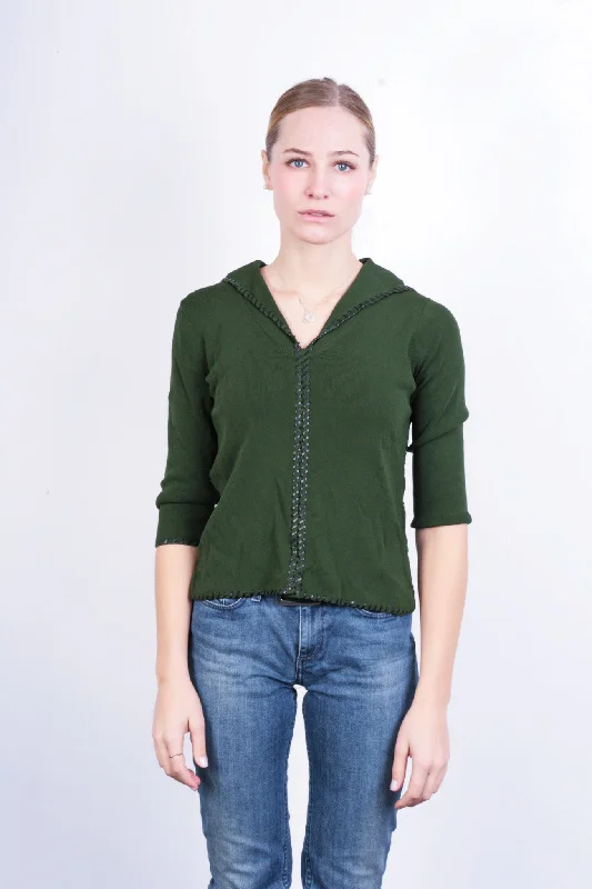 Grace Dane Lewis Womens S Jumper Sweater V Neck Green Vintage