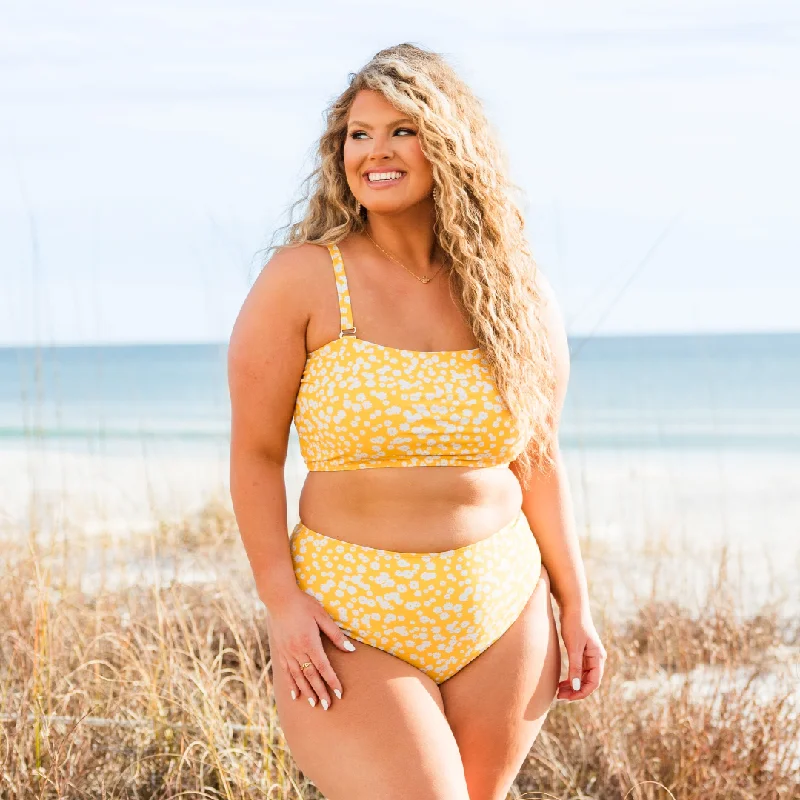 Feeling Fine And Sandy Swim Bottom, Yellow Floral