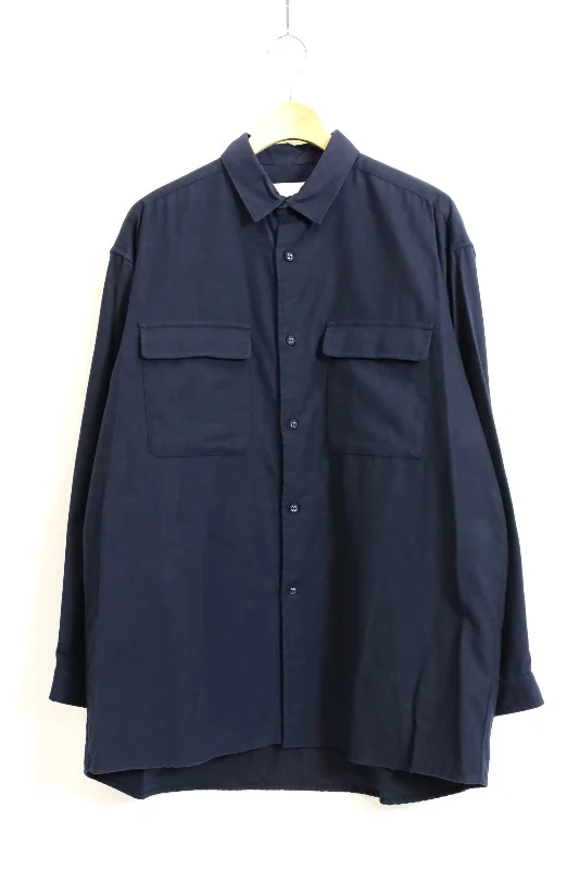 RW / MOLESKIN LONG SLEEVES WIDE SHIRT - NAVY 