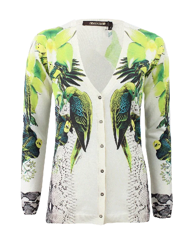 Tropical Print Cardigan