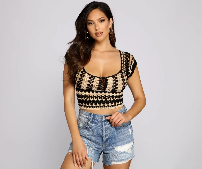 Crochet Beauty Lattice Back Top