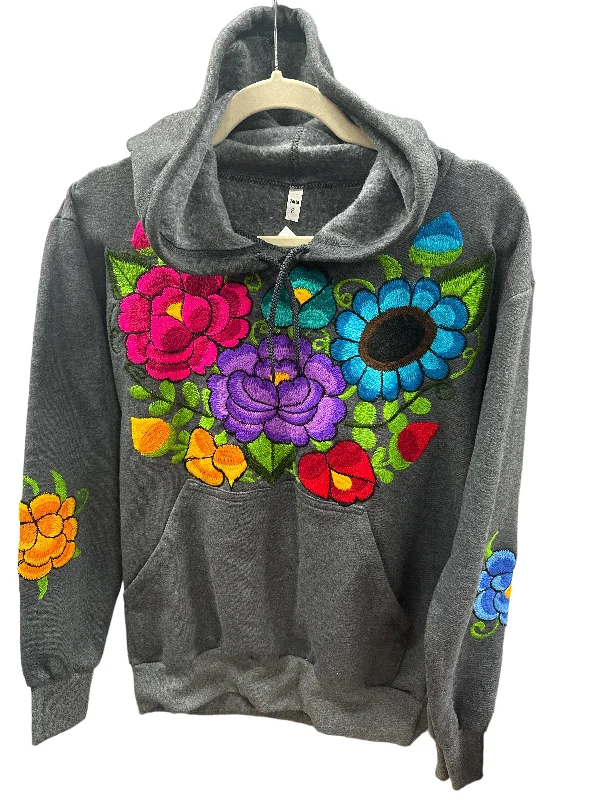 Zina Embroidered Hoodie Grey