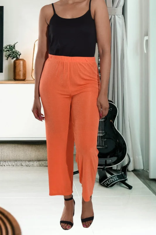 Orange Elastic Pants