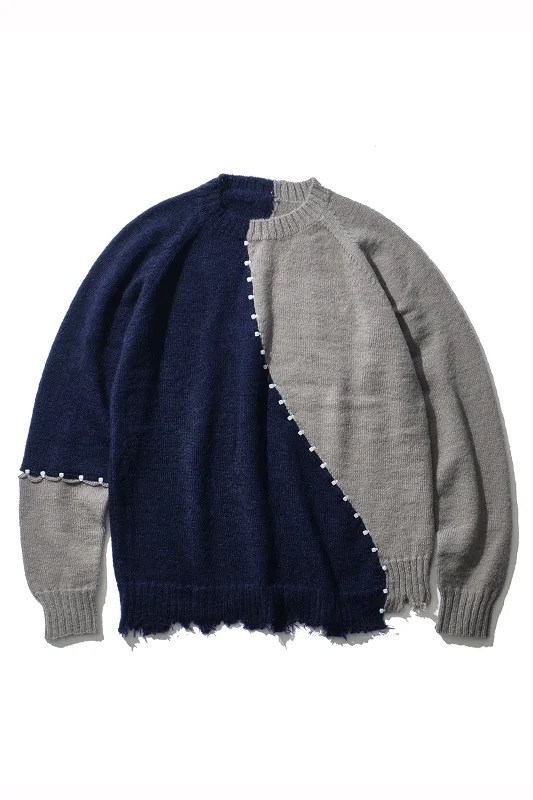 Riding Equipment Research/ Frankenstein Sweater- NAVY*GRAY