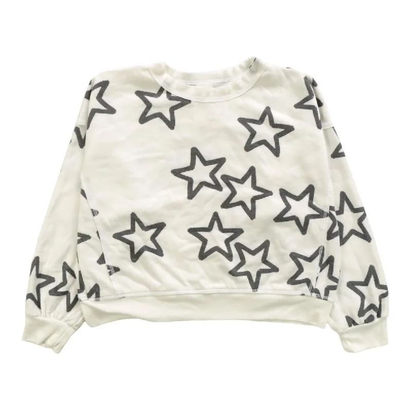 Ivory Stars Off Shoulder Sweatshirt