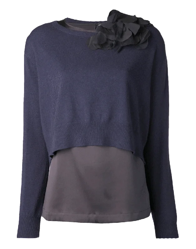 Pullover With Silk Petal Tank