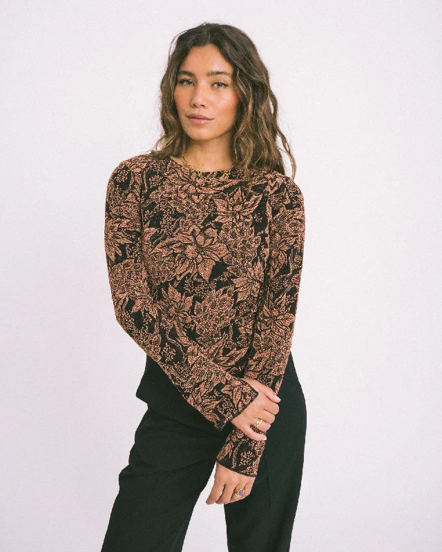 TILTIL Amily Longsleeve Bronze Black Flower