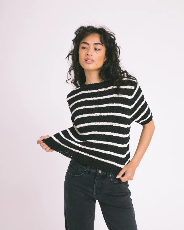 TILTIL Nanda Stripe Knit Black White One Size