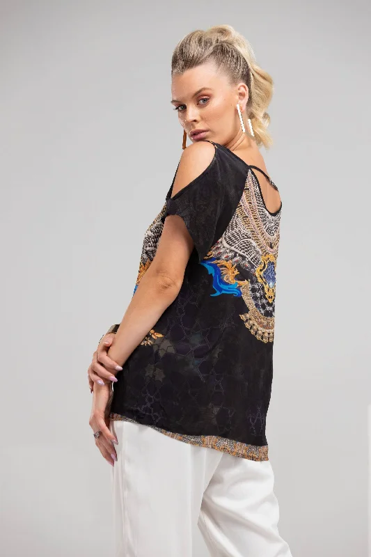 MIDNIGHT IN PARIS - COLD SHOULDER TOP