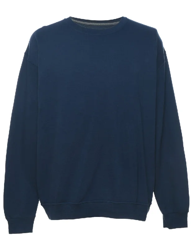 Navy Plain Sweatshirt - L