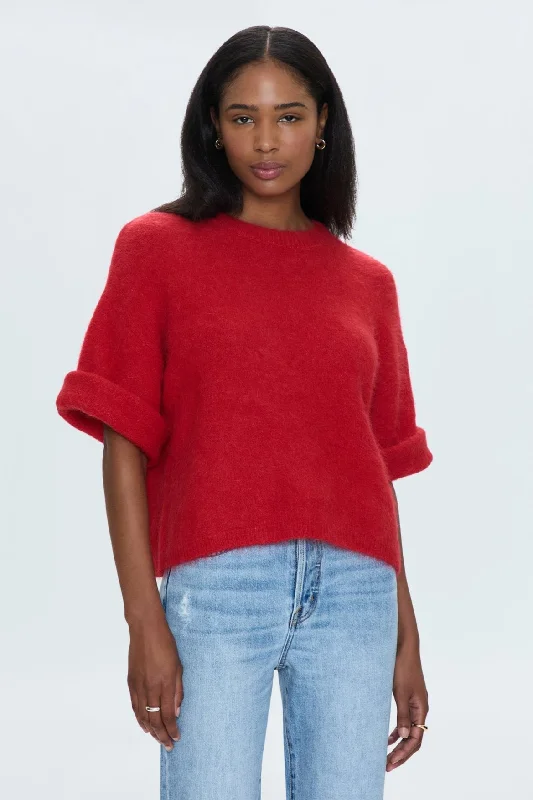 Micah Sweater Tee - Ruby