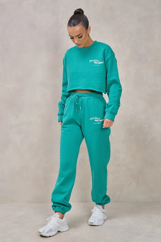 LESS MONDAY Green Cropped Jogger Set