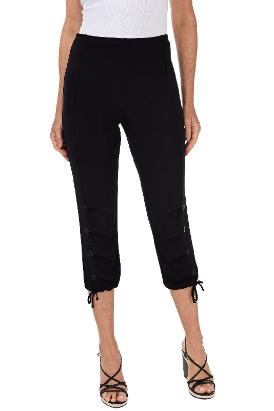 Pull-On Button Leg Ankle Pant