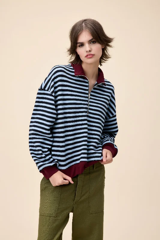 Stripe Half Zip Sweatshirt