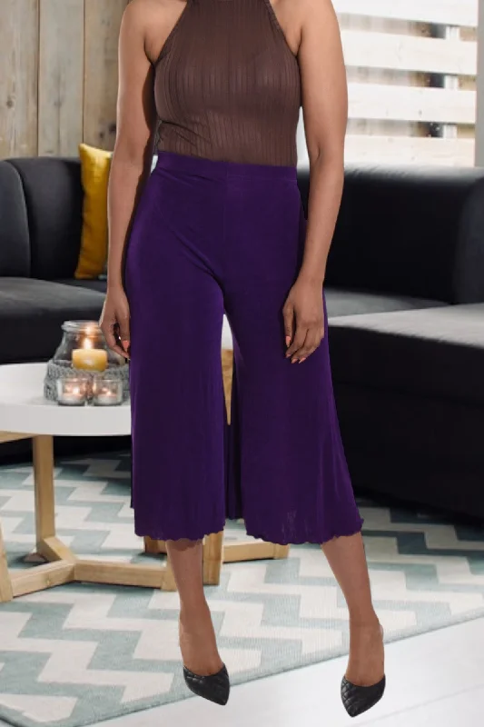 Purple Elastic Pants