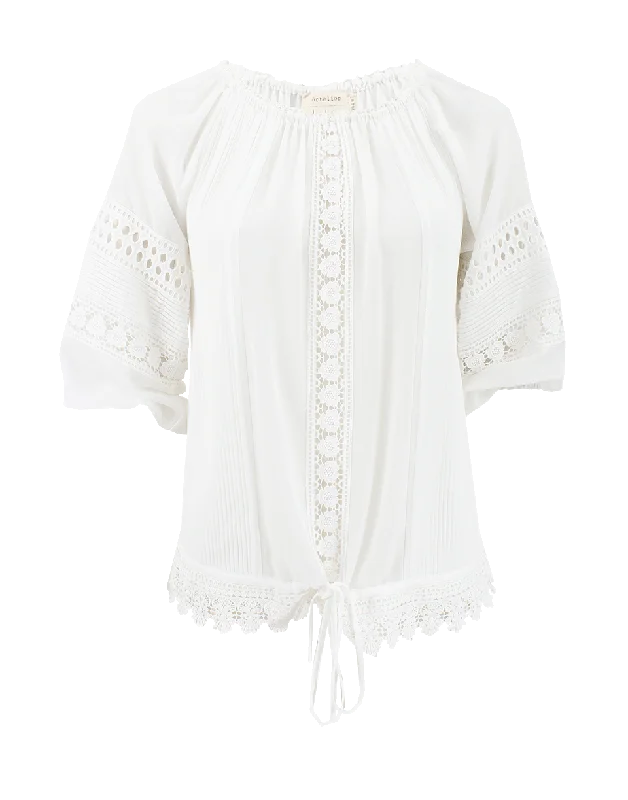 Embroidered Peasant Top