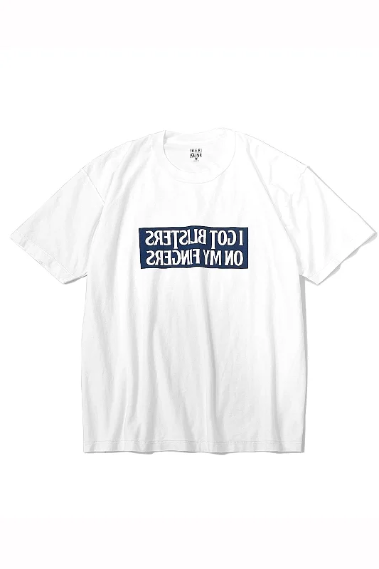 Riding Equipment Research / Reverse Logo Tee (MINE) - White*Blue