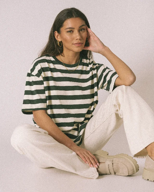 TILTIL Loua Tee Stripe Green One Size